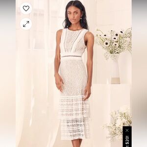 Lulu’s brand new white lace dress